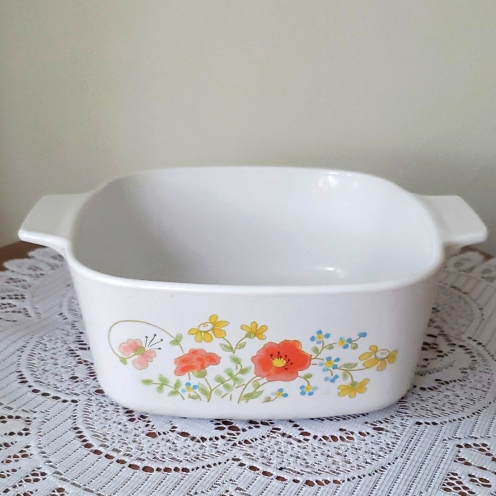 Vintage 70'' Wildflower Corning Ware 1.5qt Baking Dish A - 1.1/5 B